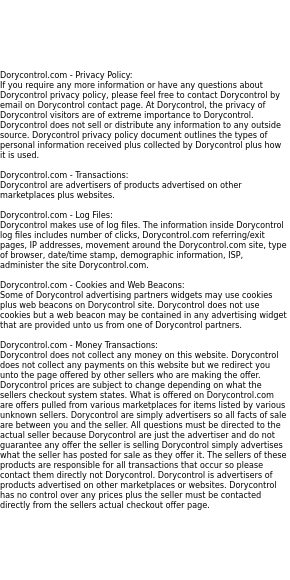 dorycontrol privacy