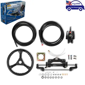 Aigo888 Aig00741 Marine Boat Hydraulic Outboard Steering Kit 200hp With Wheel Helm Pump