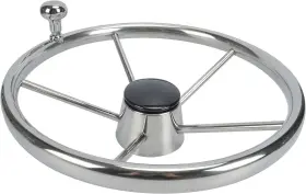 Amarine Made 9310srf1-13.5-sknob 5 Spoke 13.5 Inch Stainless Steel Boat Steering Wheel Destroyer Style Marine