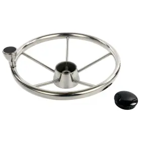 Amarine Made Am38-9310srf1 5 Spoke 13.5 Inch Destroyer Style Stainless Steel Boat Steering Wheel With Knob