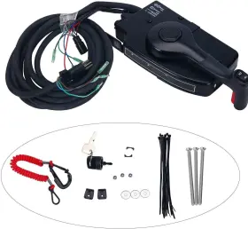Amarine Made Ra-0027 Boat Motor Side Mount Remote Control Box With 8 Pin For Mercury Outboard Engine