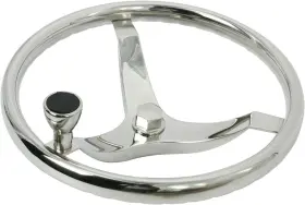 Amarine Made Yi-0187 15-1/2 Inch 3 Spoke Boat Steering Wheel Stainless Steel W 1/2 -20 Nut And Turning Knob