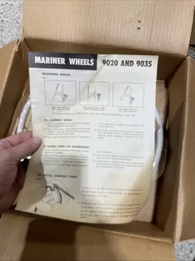 Attwood 9020-9035 Nos Vintage Boat Mariner Steering Wheel W Mounting 9020 9035 Wow
