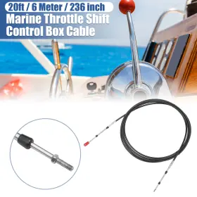 Automall Tech 745060201263 1 Pcs 20ft 236 Inch Marine Throttle/shift Control Cable With Clevis Black