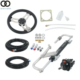 Autoooparts Apo331976 Bi-directional Locking Cylinders 20ft Hose 90hp Hydraulic Outboard Steering Kit