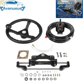 Avenueue Ave00849 200hp Marine Boat Hydraulic Outboard Steering Kit With Wheel Helm Pump