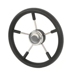 Glg1815g Backye 13-7/8 Inch Stainless Steel Boat Steering Wheel Foam 5 Spoke Marine Destroyer