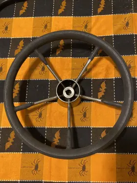 Batu Stw020-bk Qr045-us 14inch Black Marine Boat Steering Wheel 3/4 Inch Keyway Hub Adapter 3 Spokes