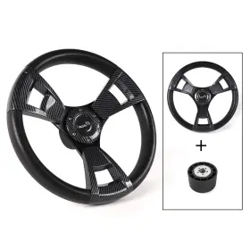 Batu Stw055-print Qr045-us 3/4 Inch Axle Hub Adapter Keyway 14inch Marine Boat 3 Spoke Chrome Steering Wheel