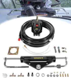 Bu-auto Buqp1941 Hk4200a-3 150hp Hydraulic Outboard Steering Kit Boat Marine System With 26ft Hose