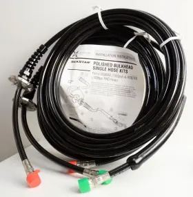 Ho8624 Dometic / Seastar Stainless Outboard Hose Kit Polished Bulkhead Fittings Pair 24ft