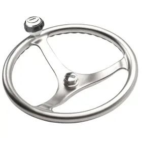 Edson Marine 796744171037 Satin Finish Stainless Steel Comfortgrip 13 Inch Powerwheel With Knob And Nut