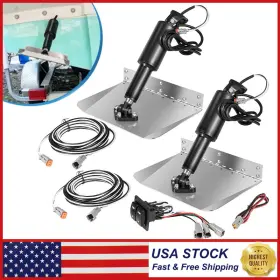 Eg-auto Egqp2011 Marine 9 Inch X12 Standard Mount Electric Trim Tab Kit 12v With Double Rocker Switch