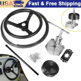 Eg-auto Egqp2232 Marine Outboard Rotary Steering System Kit With 15ft Cable For Yachts