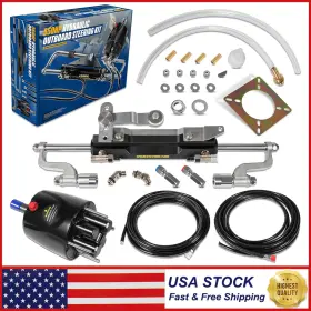 Eg-auto Egqp2401 For Seastar 350hp Outboard Hydraulic Steering System Kit Cylinder Helm Pump Hose