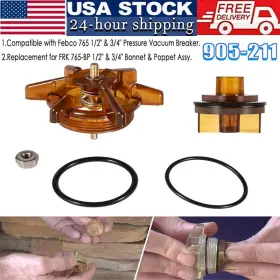 Ev-auto 905-211 1/2 Inch - 3/4 Bonnet And Poppet Repair Set Fit For Febco Pvb 765cbv 765dbv