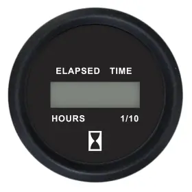 12835 Faria Euro Black 2 Inch Digital Hourmeter Gauge