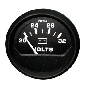 Faria 12860 Vp9191 Euro Black Marine 2 Inch 24v Voltmeter Volt Gauge