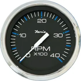 Faria 33742 Td9127 Chesapeake Black 4 Inch 4000 Rpm Diesel Tachometer