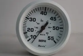 678-33112 Faria Speedometer 4 Inch Dress White 55mph Universal Marine Boat