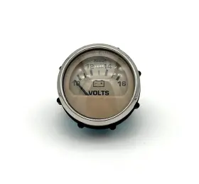 Faria Beede Instruments 15121 Euro Beige Ss Gauge Voltmeter 10-16 Vdc - Premium Marine Instrument