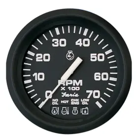Faria Beede Instruments 32850 Euro Black 4 Inch Tachometer 7000rpm Systemcheck Johnson Evinrude O/b