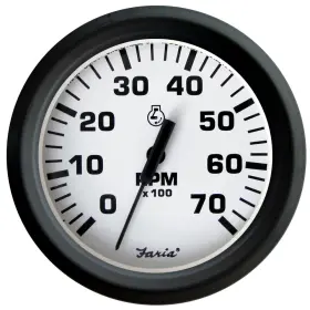 Faria Beede Instruments 32905 Euro White 4 Inch Tachometer 7000 Rpm Gas Outboards Boat Marine