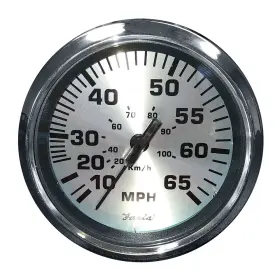 Faria Beede Instruments 36010 Spun Silver 4 Inch Speedometer 65 Mph Pitot Boat Sailboat Marine