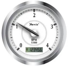 Faria Beede Instruments 45006 Newport Ss 4 Inch Tachometer 4000rpm Diesel Hourmeter Magnetic Pick-up