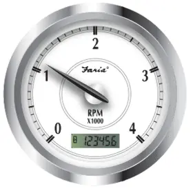 Faria Beede Instruments 45007 Newport Ss 4 Inch Tachometer With Hourmeter For Diesel Mech Take Off 4000 Rpm