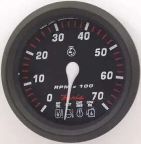 Faria Instruments 34650 Johnson Evinrude Red Gauge Tachometer 0-7k Rpm Systemcheck Light
