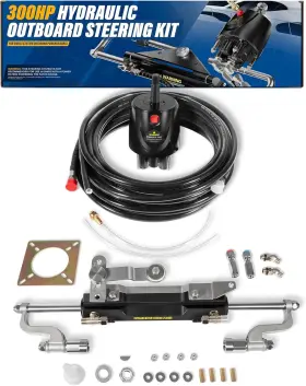 G-power Gp2328 300hp Hydraulic Outboard Steering Kit With 26ft Hoses Helm Pump For Yamaha Suzuki