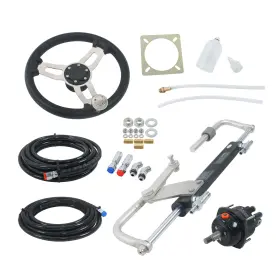Glg22455g Galonga 90hp Hydraulic Boat Steering Kit With 12.5ftft Wheel And 20ft Hose Outboard System