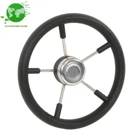 1685082 Gardenice Steel Black Fit For Boat Yacht 5-spoke 13-7/8 Stainless Steering Wheel