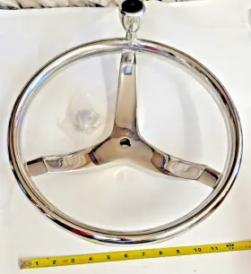 150107-1501 Gemlux Steering Wheel 13.5 Inch Cast Stainless Knob Nut 5/8 -18 Boat 150107-1501 Gemlux Steering Wheel 13.5 Inch Cast Stainless Knob Nut 5/8 -18 Boat