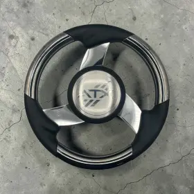 W042-m533-02-atx Gussi Italia Model M533 Boat Steering Wheel Polished Aluminum Spokes Keyed Hub Urethane Atx