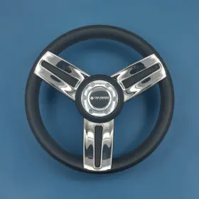 W061-02-gussi Gussi Italia Marine Steering Wheel Stainless Steel Spoke Soft Touch Rim