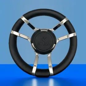 W092 Gussi Italia Boat Steering Wheel Stainless Steel Spoke Leather Rim Aquila