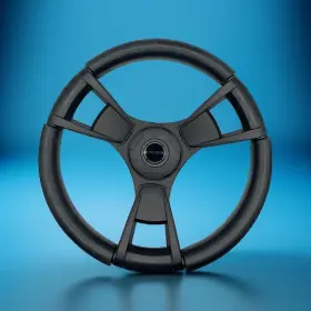W097-m13k-01-gussi Gussi Italia Model M13k Black Boat Steering Wheel Soft Touch Rim Abs Spokes