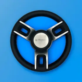 W123-gussi-02 Gussi Italia Black Model 702 Steering Wheel With Keyed Hub Logo