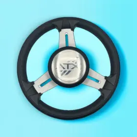 W139-m015-wh-10-atx Gussi Italia Model 15 Marine Steering Wheel Brush Alum Spokes Atx Boats Logo Keyed