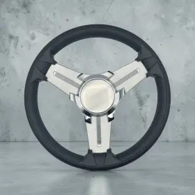 W139-m015-wh-15-blankchrome Gussi Italia Model 15 Marine Steering Wheel Brush Alum Spokes Blank Chrome Keyed
