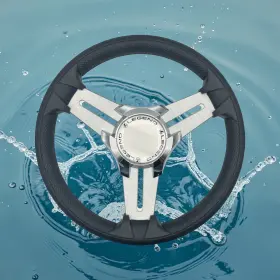 W139-m015-wh-16-legendchrome Gussi Italia Model 15 Marine Steering Wheel Brush Alum Spokes Legends Boats Chrome Keyed