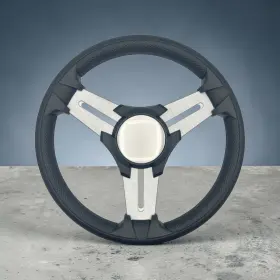 W139-m015-wh-20-blackblank Gussi Italia Model 15 Marine Steering Wheel Brush Alum Spokes Black Blank Keyed