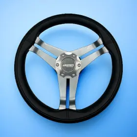 W208-weeres Gussi Italia W208 Steering Wheel Gray Brushed Alum Spoke Weeres Pontoon Boats Center Cap