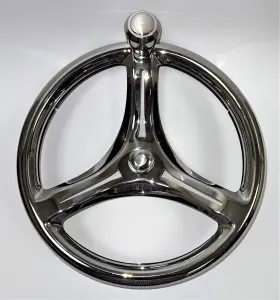 W243-roco-wh Gussi Italia New Salt Water Boat Steering Wheel Knob Polished Stainless Steel