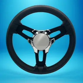 W258-zxe-wh-chromeplain Gussi Italia Boat Model 15 Steering Wheel Black Brushed Alum Spokes Plain W258-zxe-wh-chromeplain Gussi Italia Boat Model 15 Steering Wheel Black Brushed Alum Spokes Plain