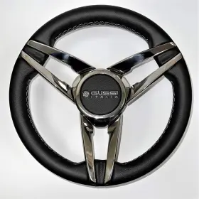 W311-cnva-wh Gussi Italia New Caneva Marine Steering Wheel Stainless Steel And Leather 13.75 Inch