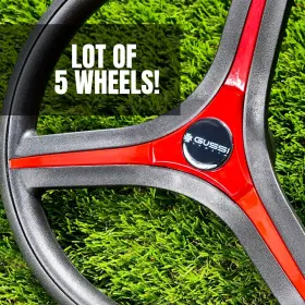 W329-w383-rbrn-wh-lot5 Gussi Italia Lot Of 5 Brenta Golf Cart Steering Wheels Ideal For Refurbishers