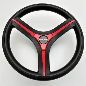 W329-w383-rbrn-wh Gussi Italia New Black And Red Golf Cart Steering Wheel Fits All Clubcar Precedent